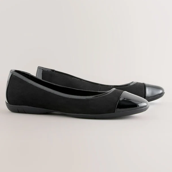 Next, black ballet flats