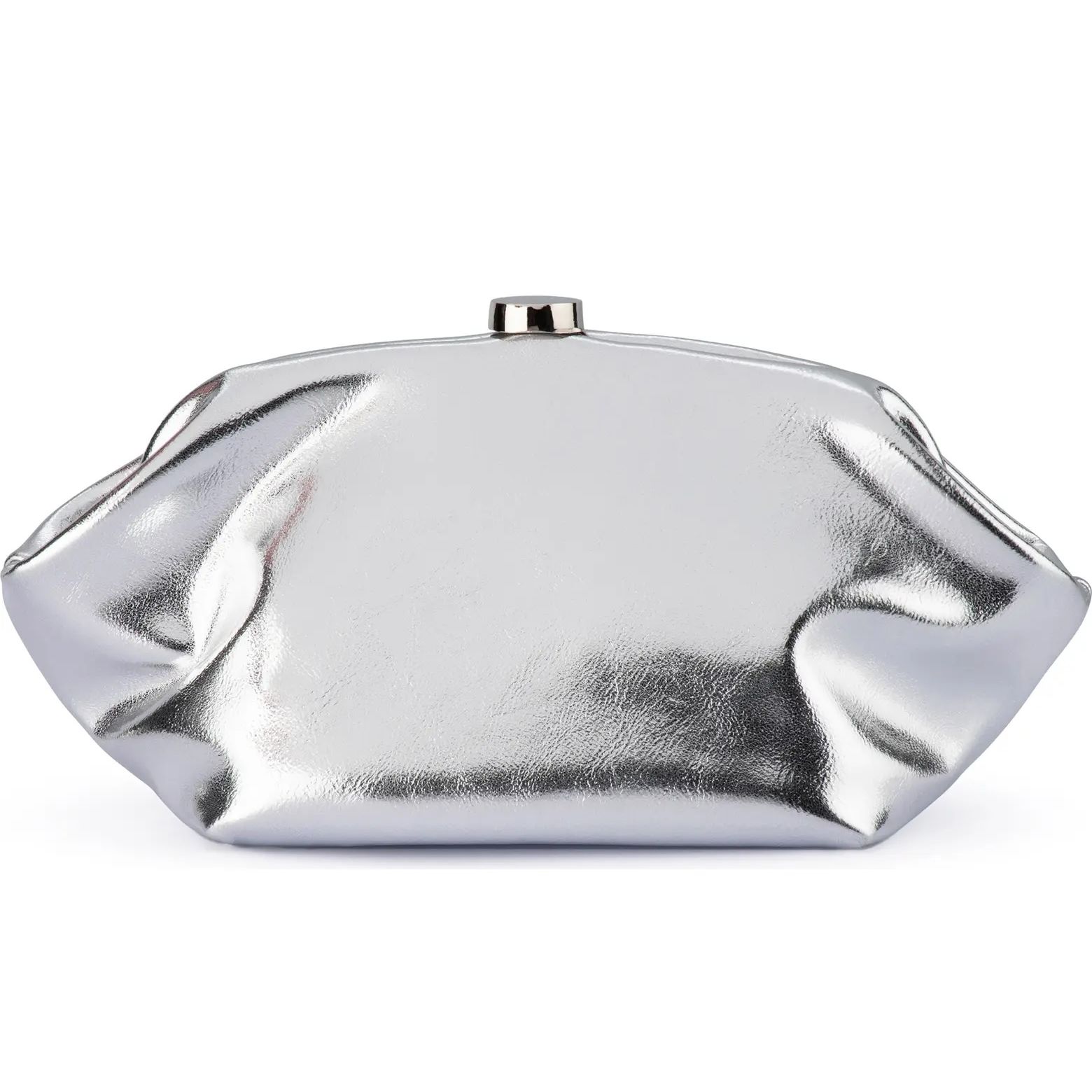 Olga Berg Tally Metallic Faux Leather Frame Clutch