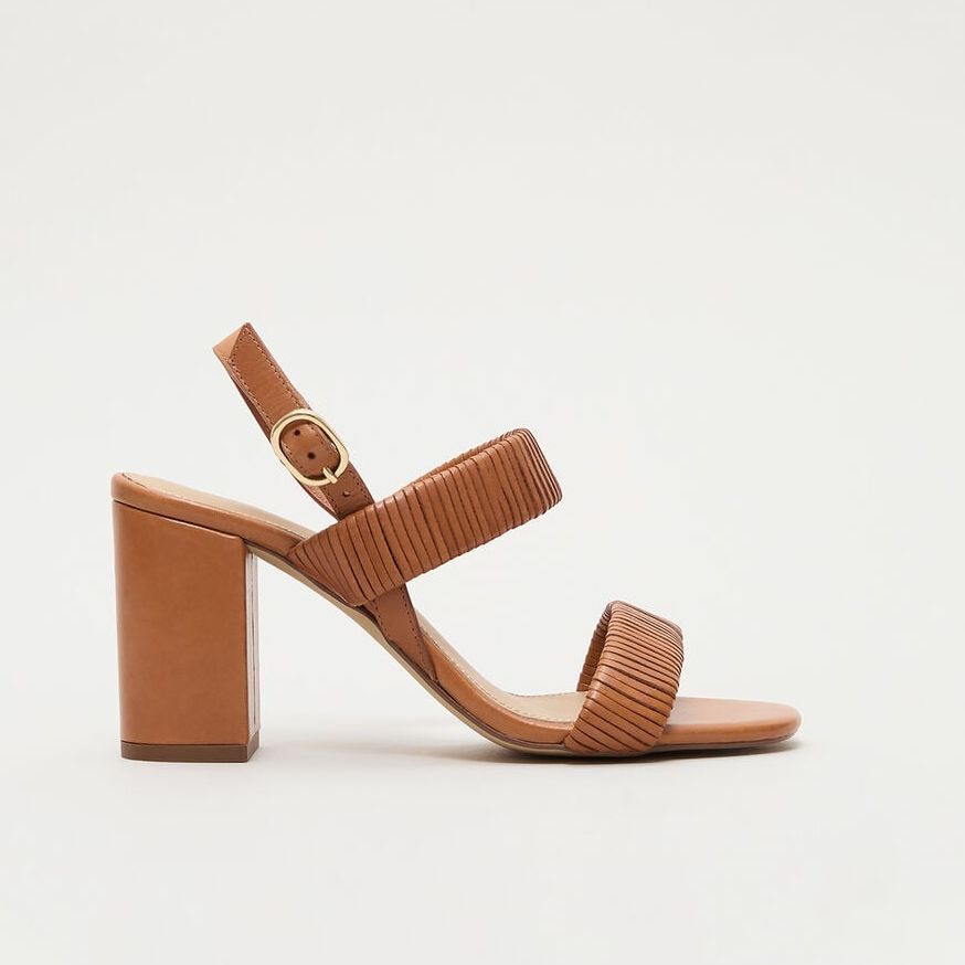 Leather Block Heel Sandal