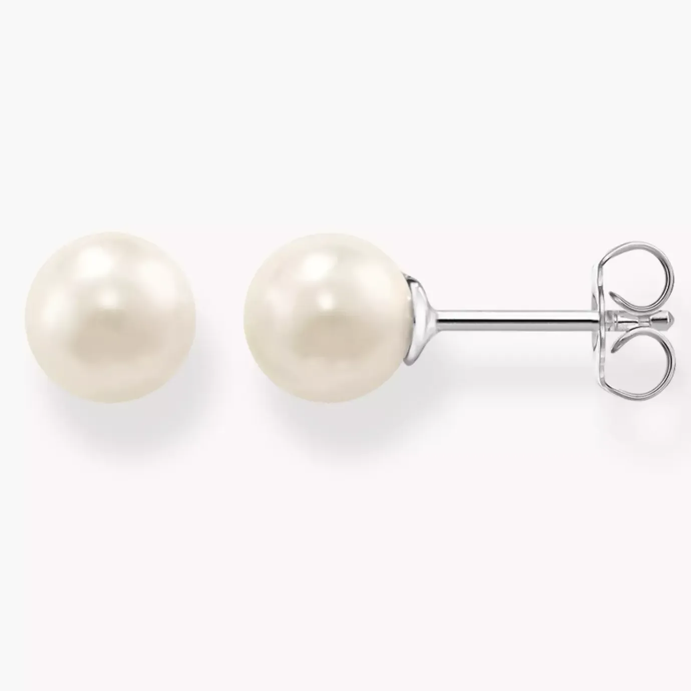 Ear Studs Pearl Silver