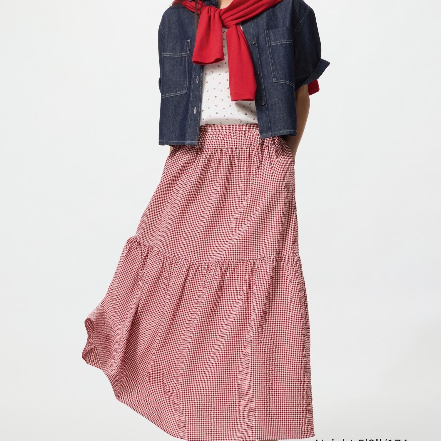 Tiered Maxi Skirt Gingham