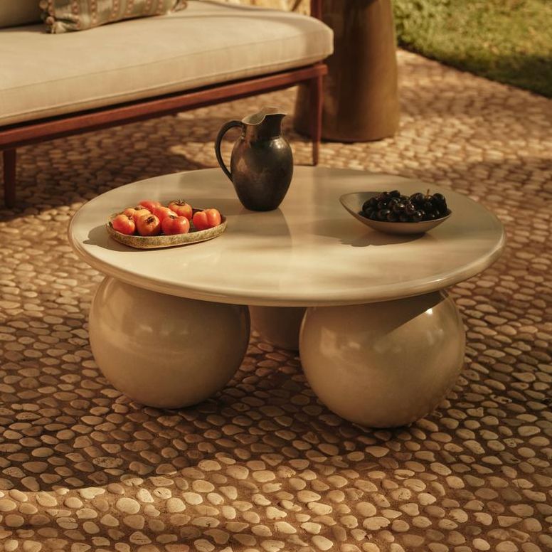 Oxley Outdoor Coffee Table, Concrete, Mushroom