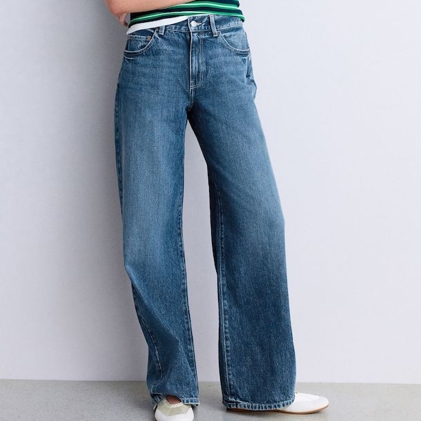 Next Dark Blue High Rise City Wide-Leg Jeans