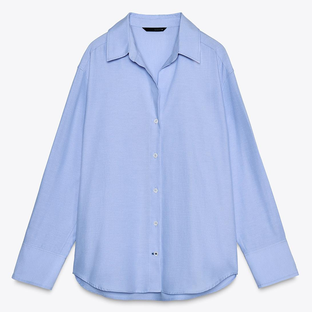 Zara, blue button up shirt