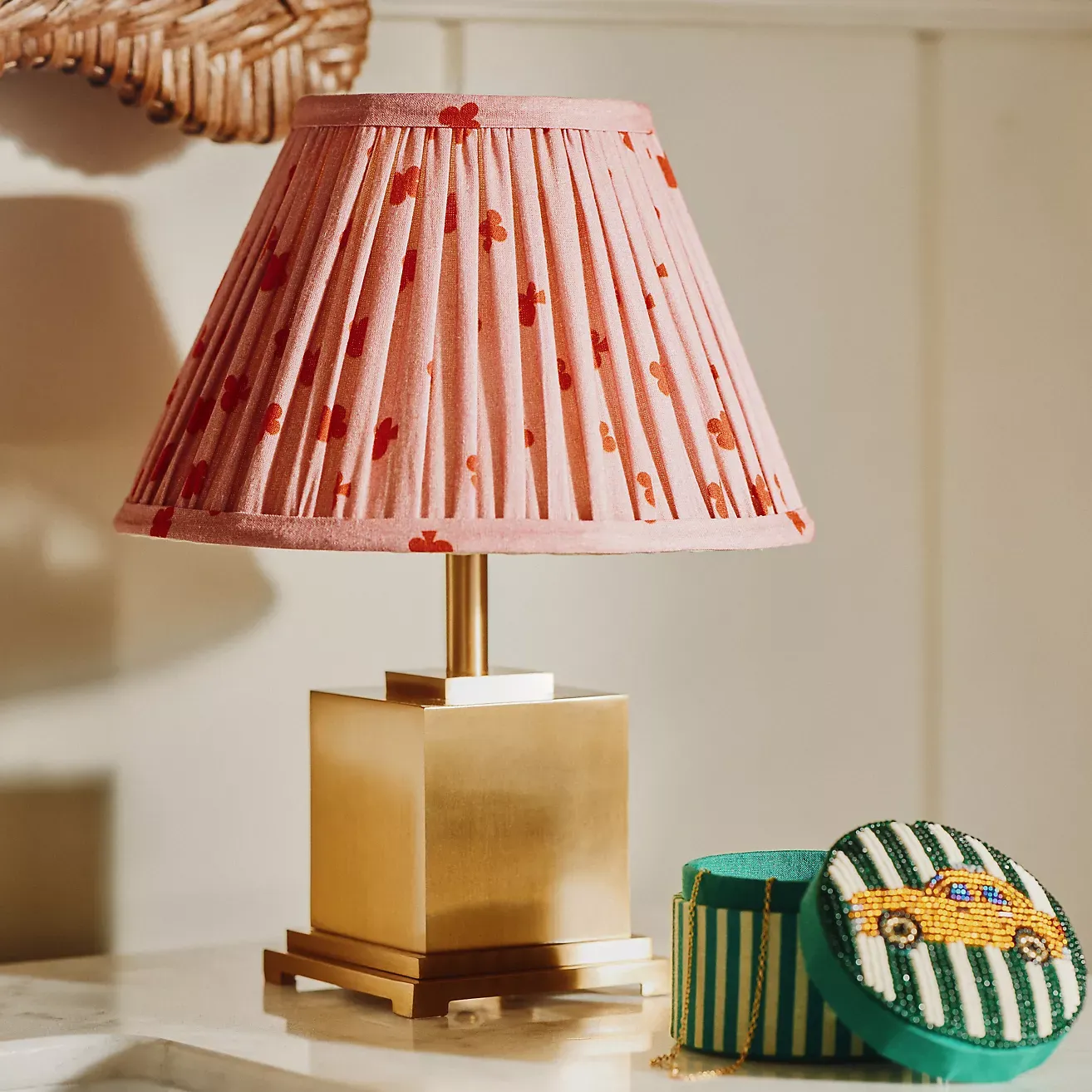 Pooky the Walter Cordless Rechargeable Metal Ruched Shade Table Lamp