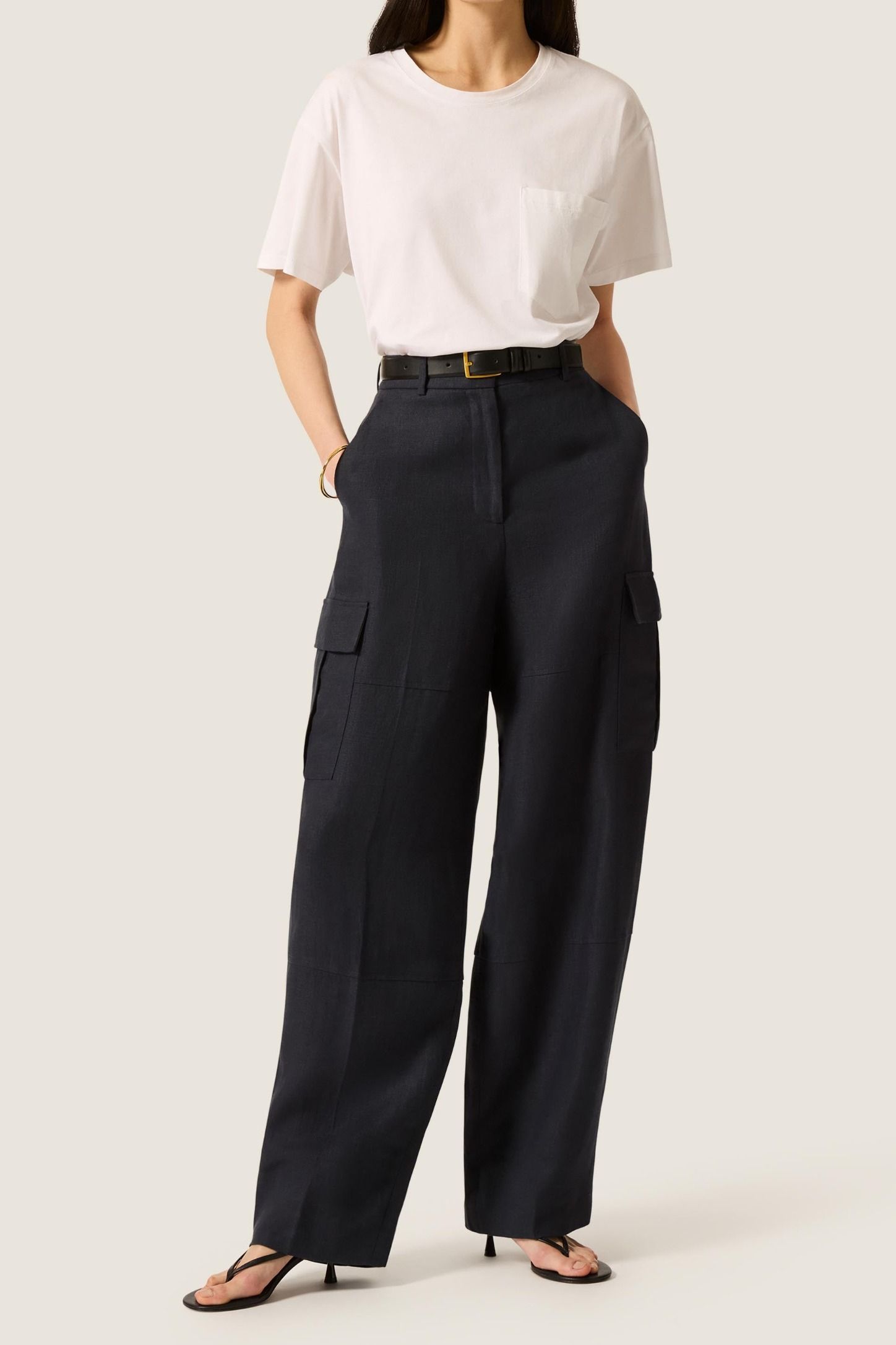 Tailored Cargo Pant in Linen Twill | Midnight