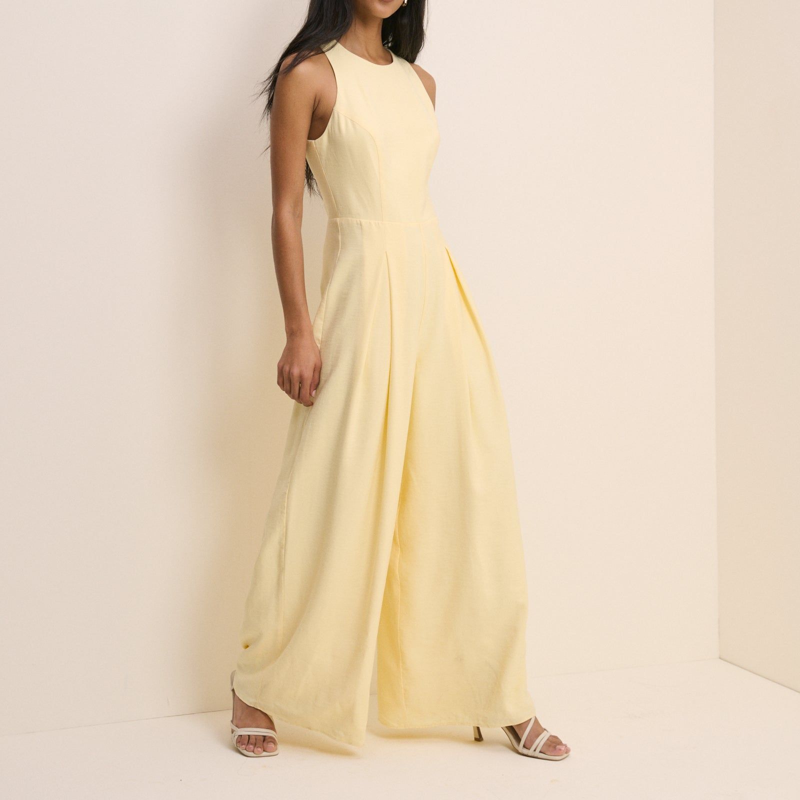Butter Yellow Wide Leg Reign Jumpsuit
