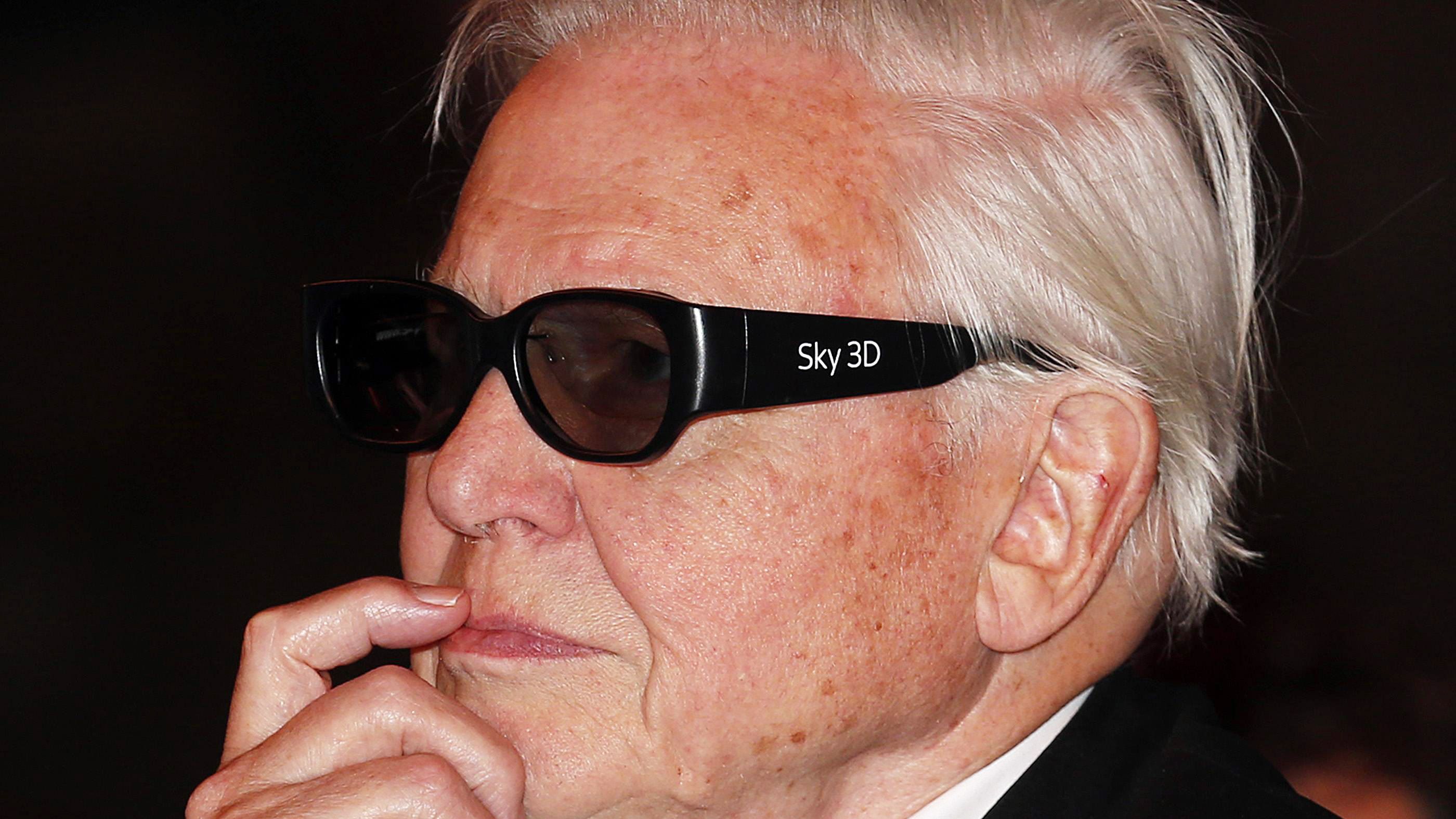 British naturalist David Attenborough wears 3D glasses before a screening of &amp;quot;David Attenborough's Natural History Museum Alive 3D&amp;quot; at the Natural History Museum in London December 11, 2013. REUTERS/Suzanne Plunkett (BRITAIN - Tags: SOCIETY ENVIRONMENT)