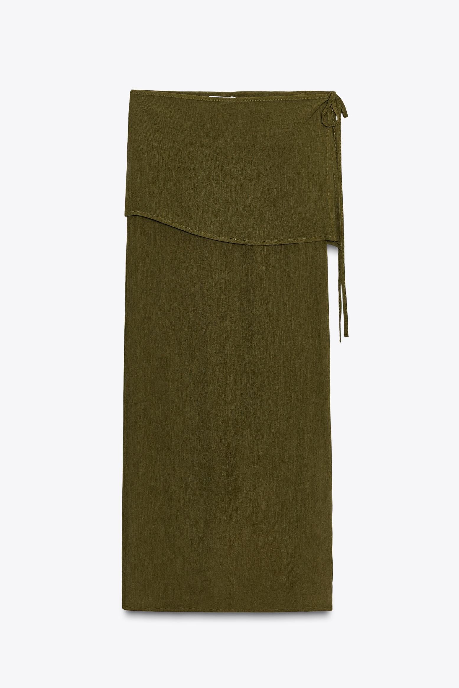 Semi-Sheer Textured Wrap Skirt