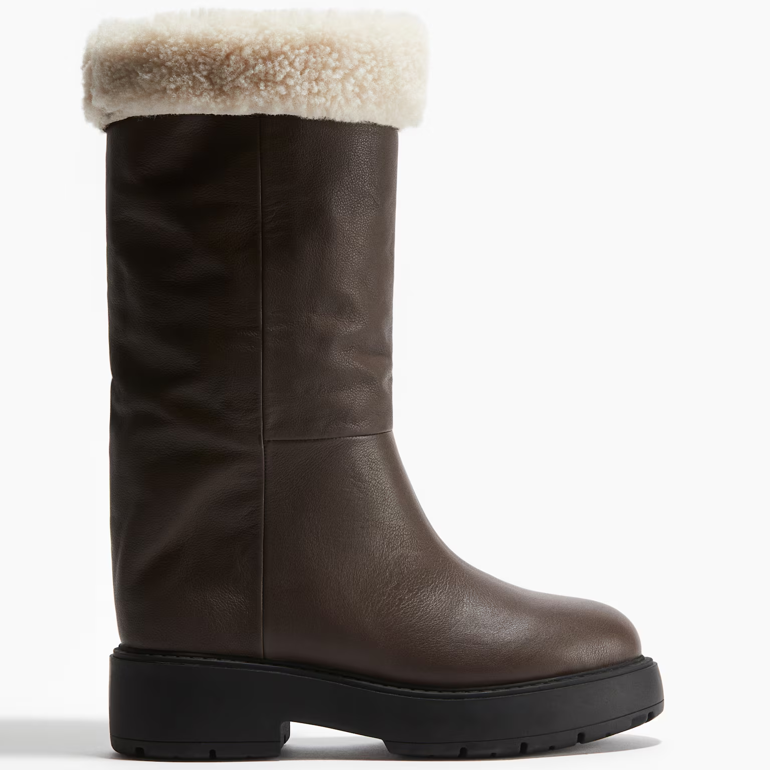 H&amp;amp;M's brown Warm-Lined Leather Boots