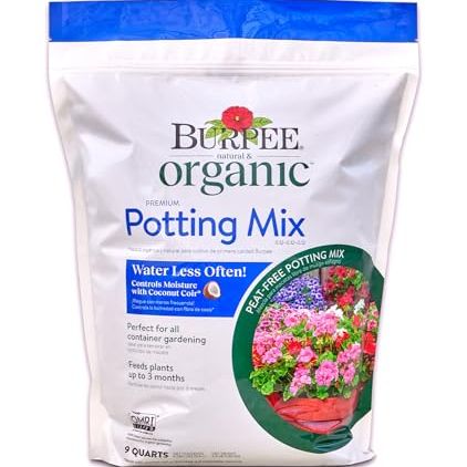 Burpee, 9 Quarts | Premium Organic Potting Natural Soil Mix Food Ideal for Container Garden-Vegetable, Flower &amp;amp; Herb Use for Indoor Outdoor Plant