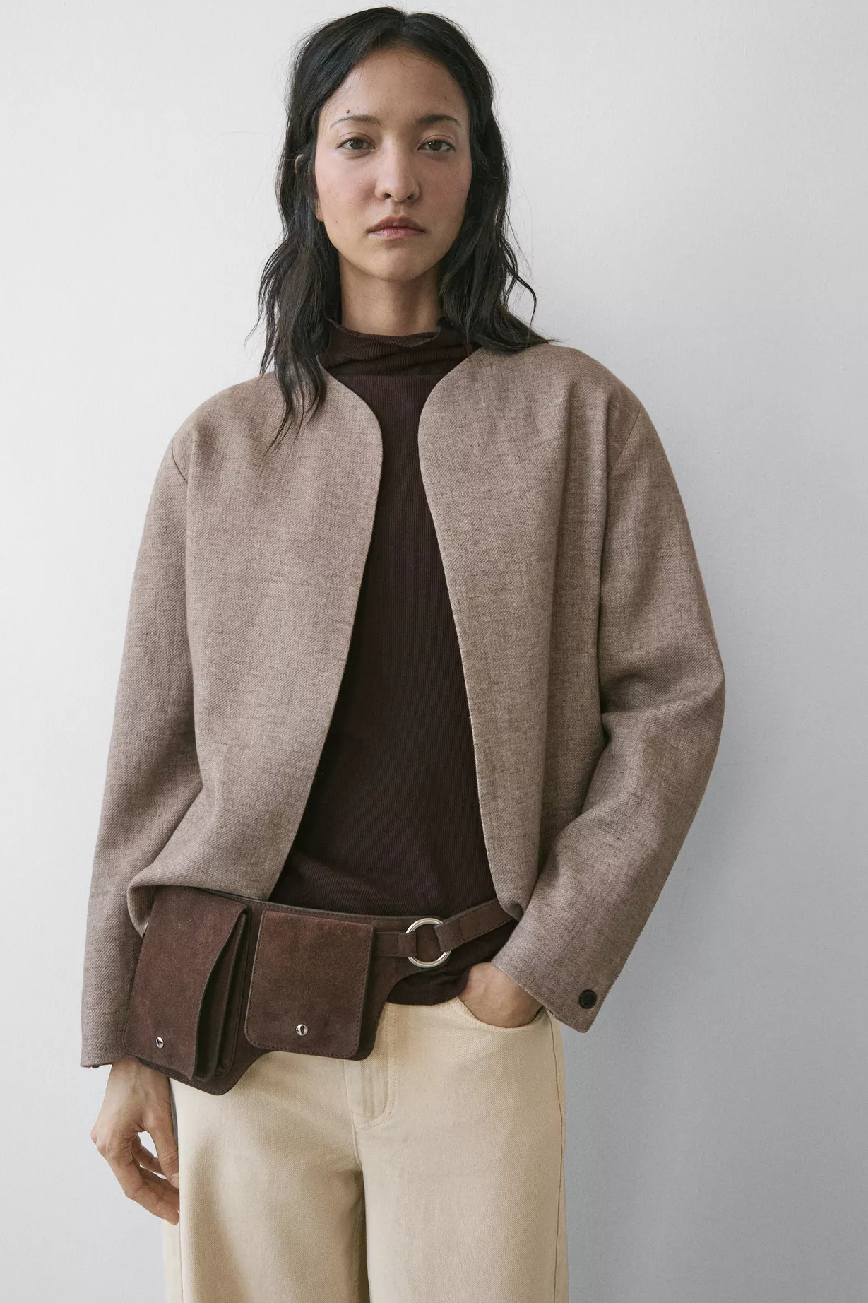 Massimo Dutti, Short Linen Blend Jacket