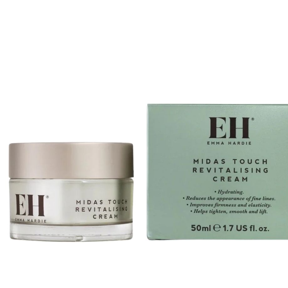 A product shot of the Emma Hardie Midas Touch Revitalising Cream, on a white background
