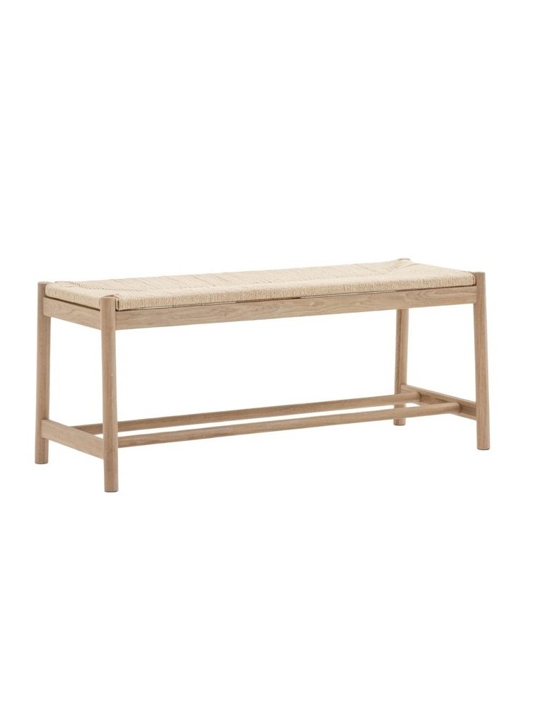 Rope Wooden Bench - Natural