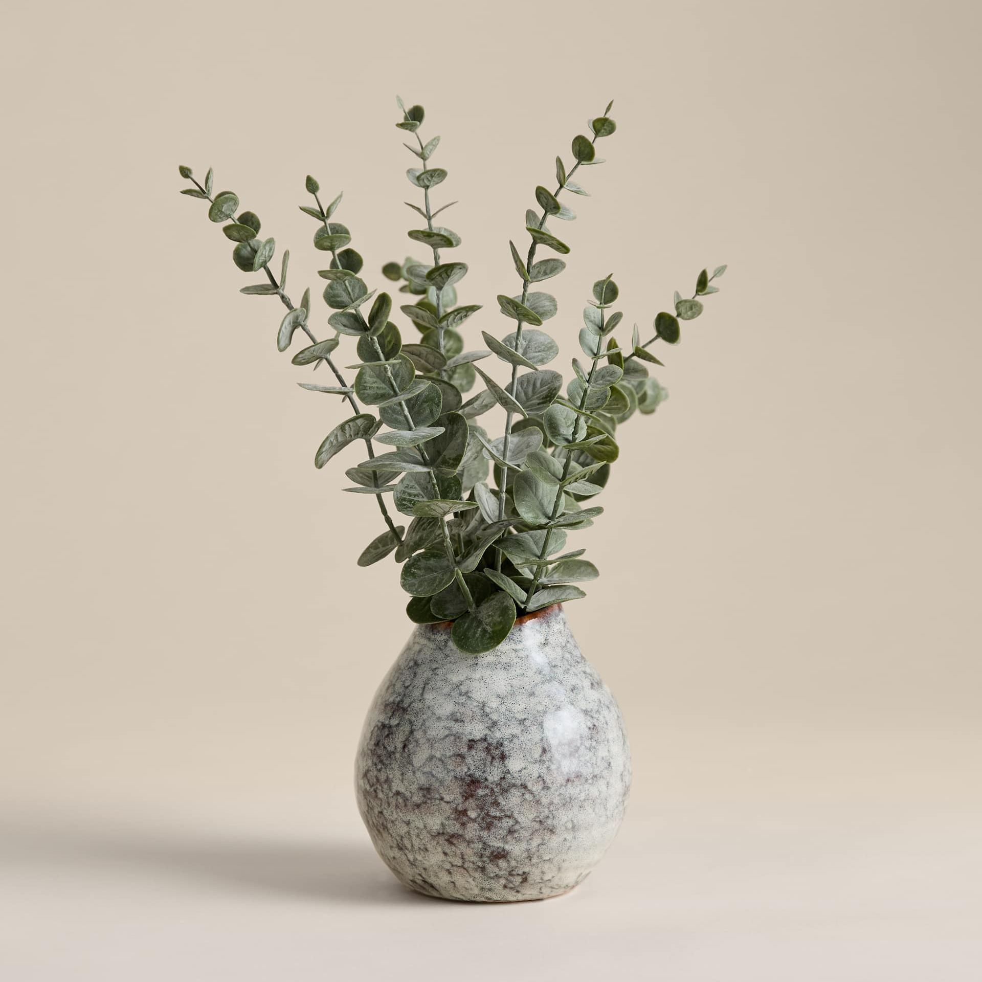 Artificial Eucalyptus Arrangement in Ceramic Pot