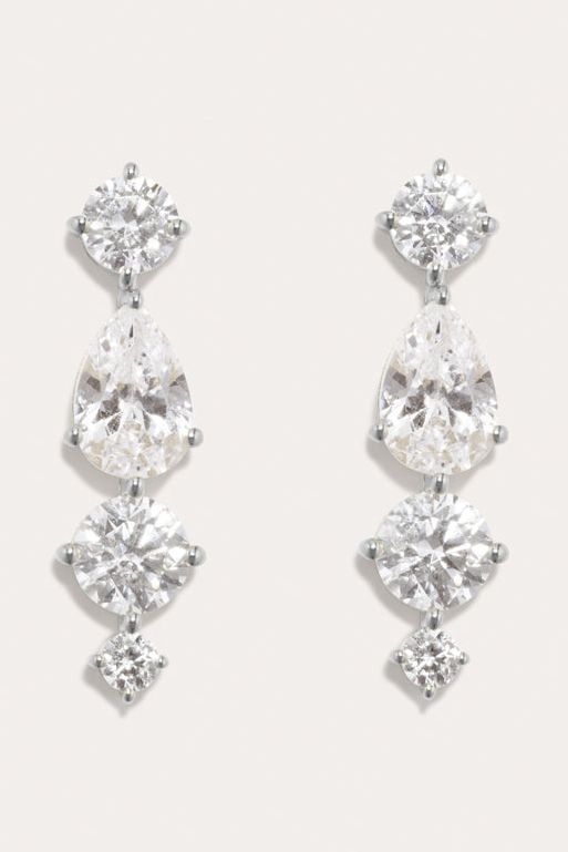 Z108 - Zirconia and Recycled Silver Earrings