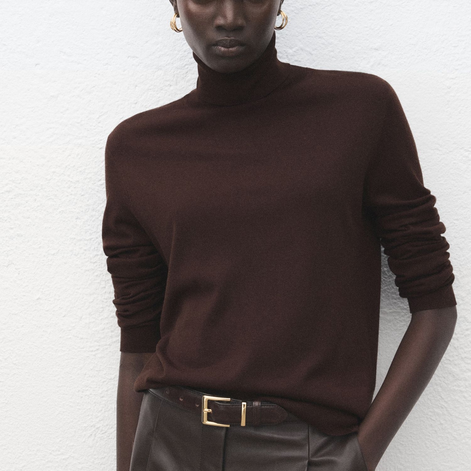 Turtleneck Knitted Sweater - Women | Mango United Kingdom