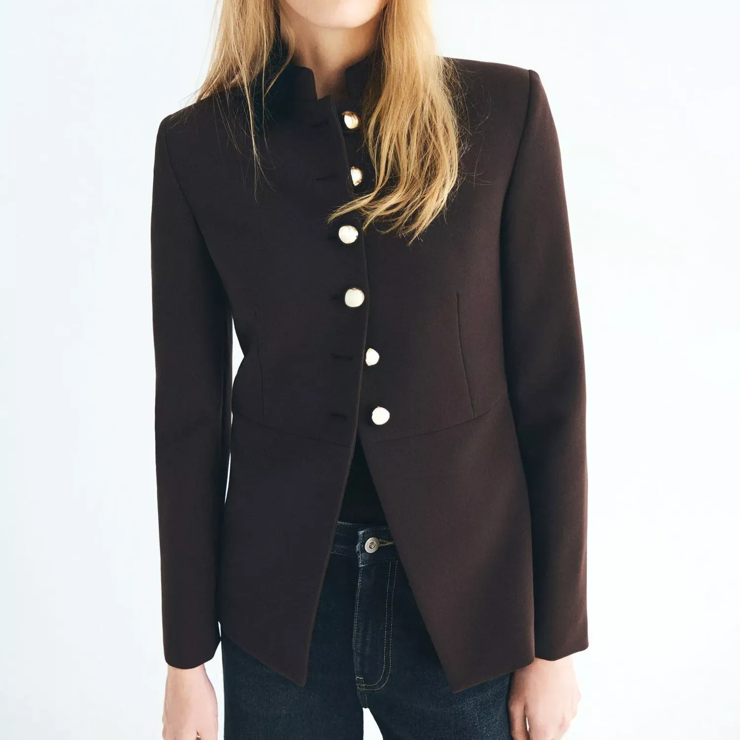Mango Sofia High Neck Blazer