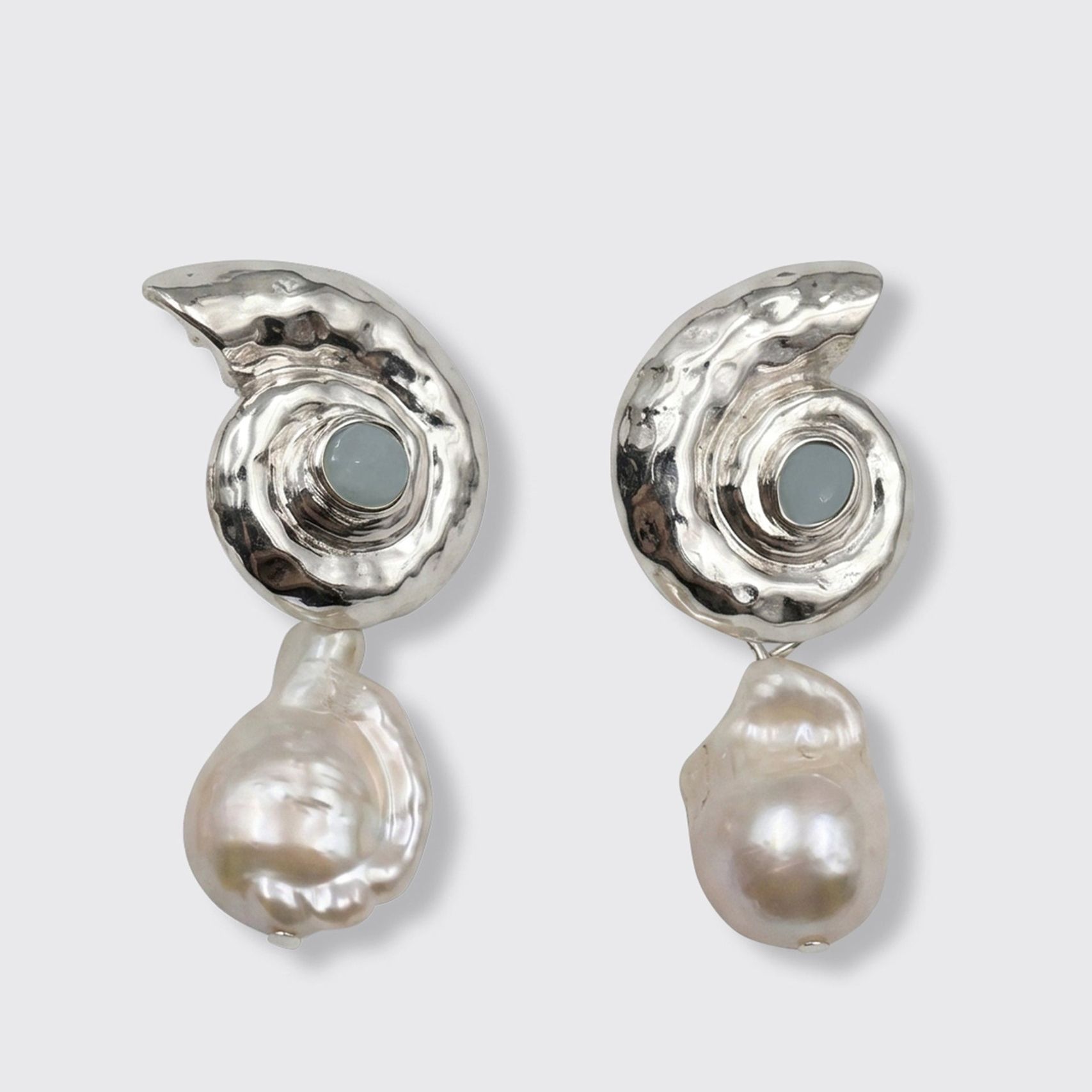 Cali Silver Plated Pearl Earrings in Silver