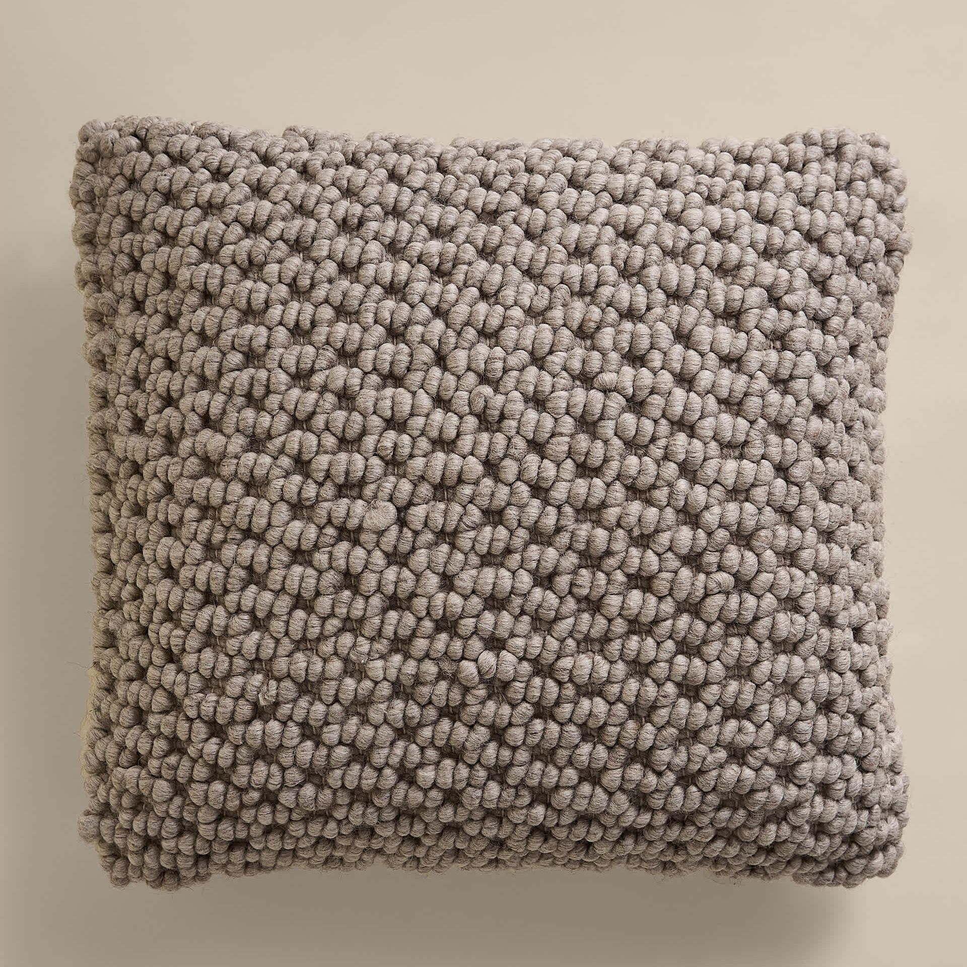 Wool Rich Bobble Embellished Cushion