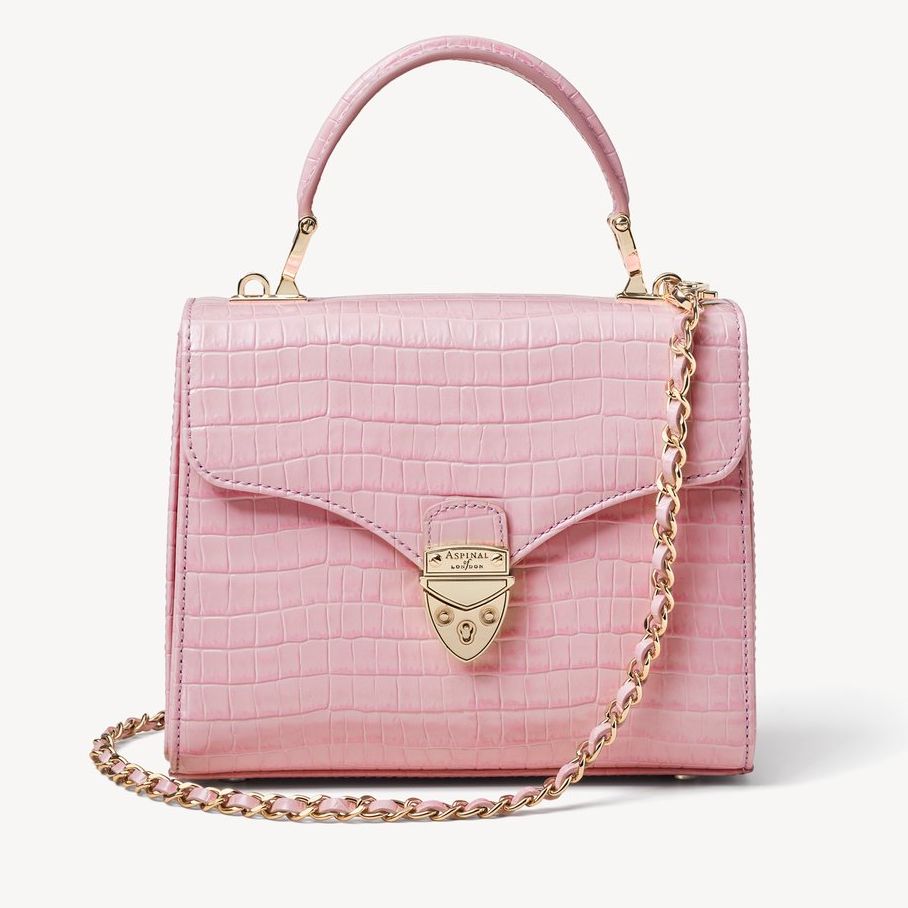 Aspinal Powder Lilac Croc Midi Mayfair