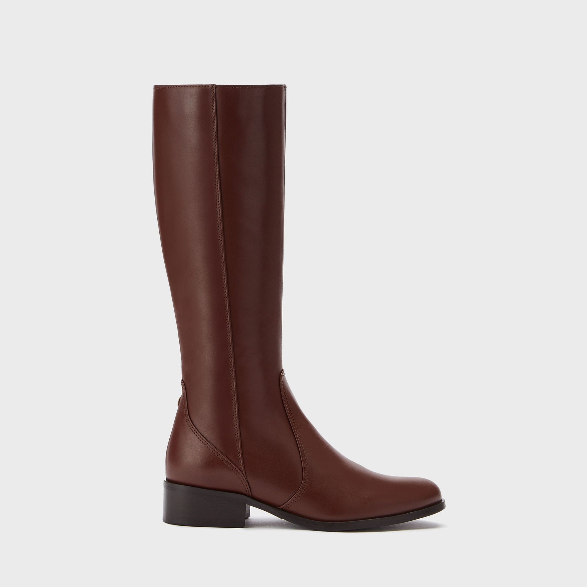 Haltham Tall Knee High Boots in Brown Leather