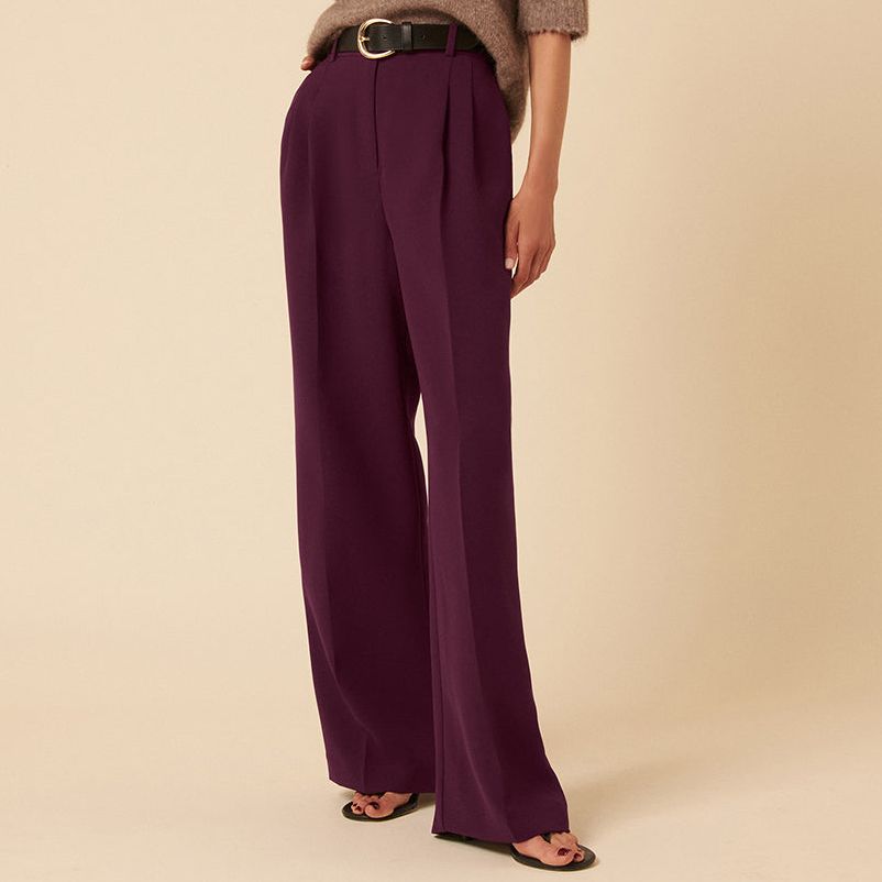 Burgundy Jax Crepe Trousers