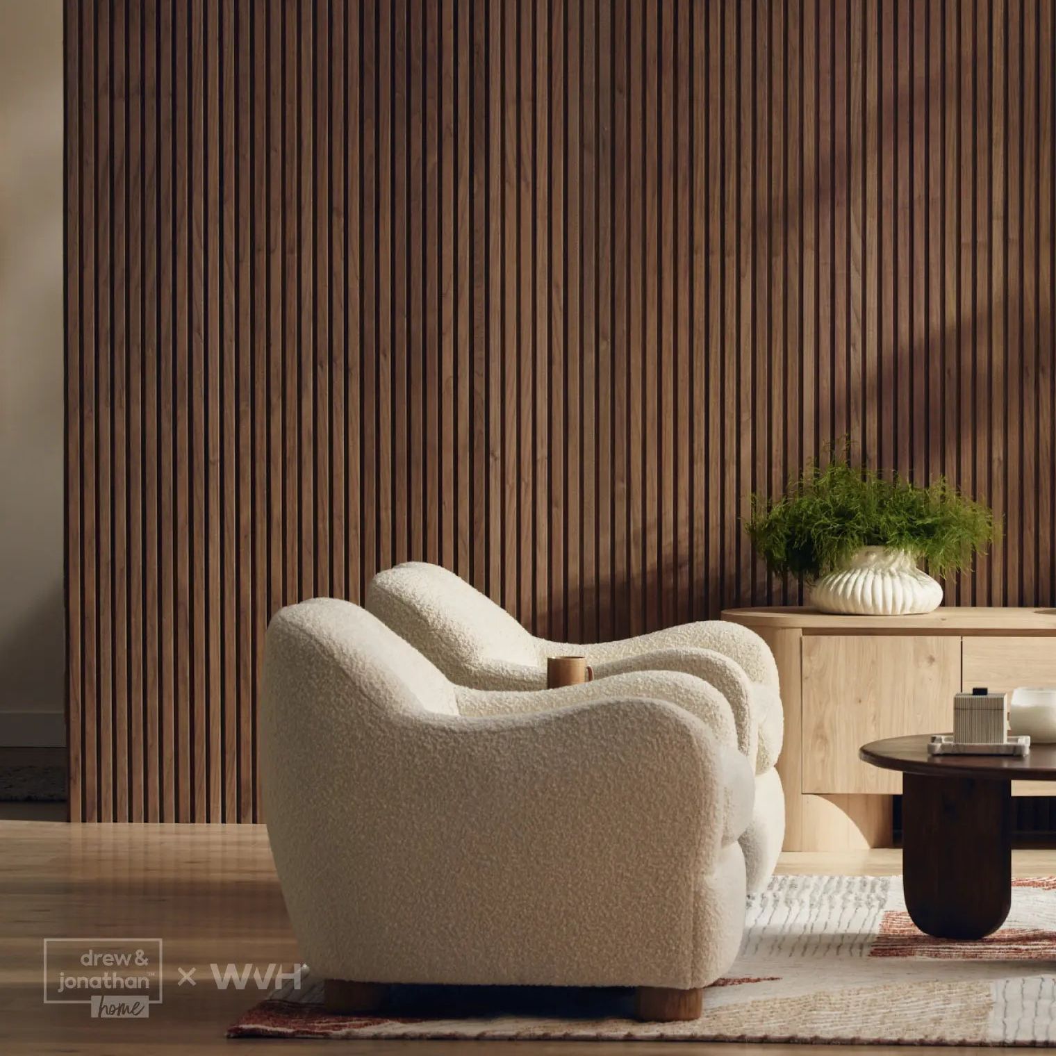 Drew &amp;amp; Jonathan Home&amp;trade; Grainmatch Walnut Acoustic Slat Wall Panel