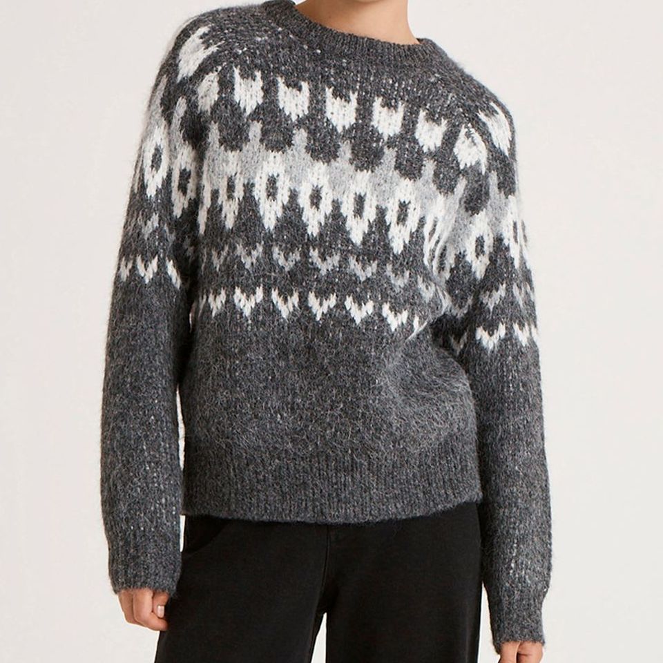 Fair Isle Crew Neck Jumper With Wool