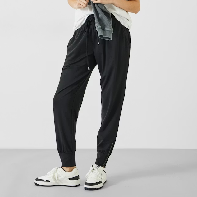 Hush, Black Cuffed Joggers