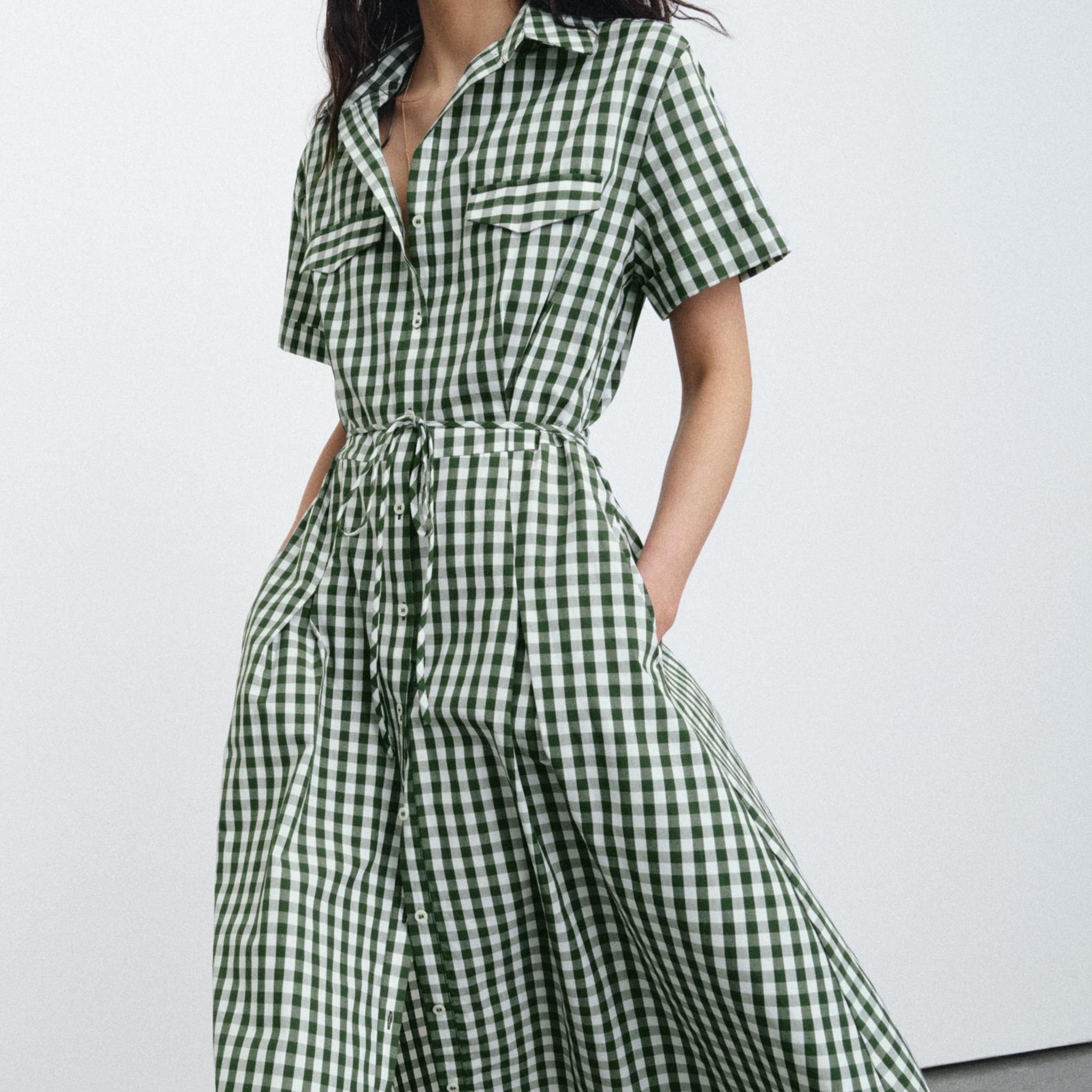 Gingham Shirt Dress Zw Collection
