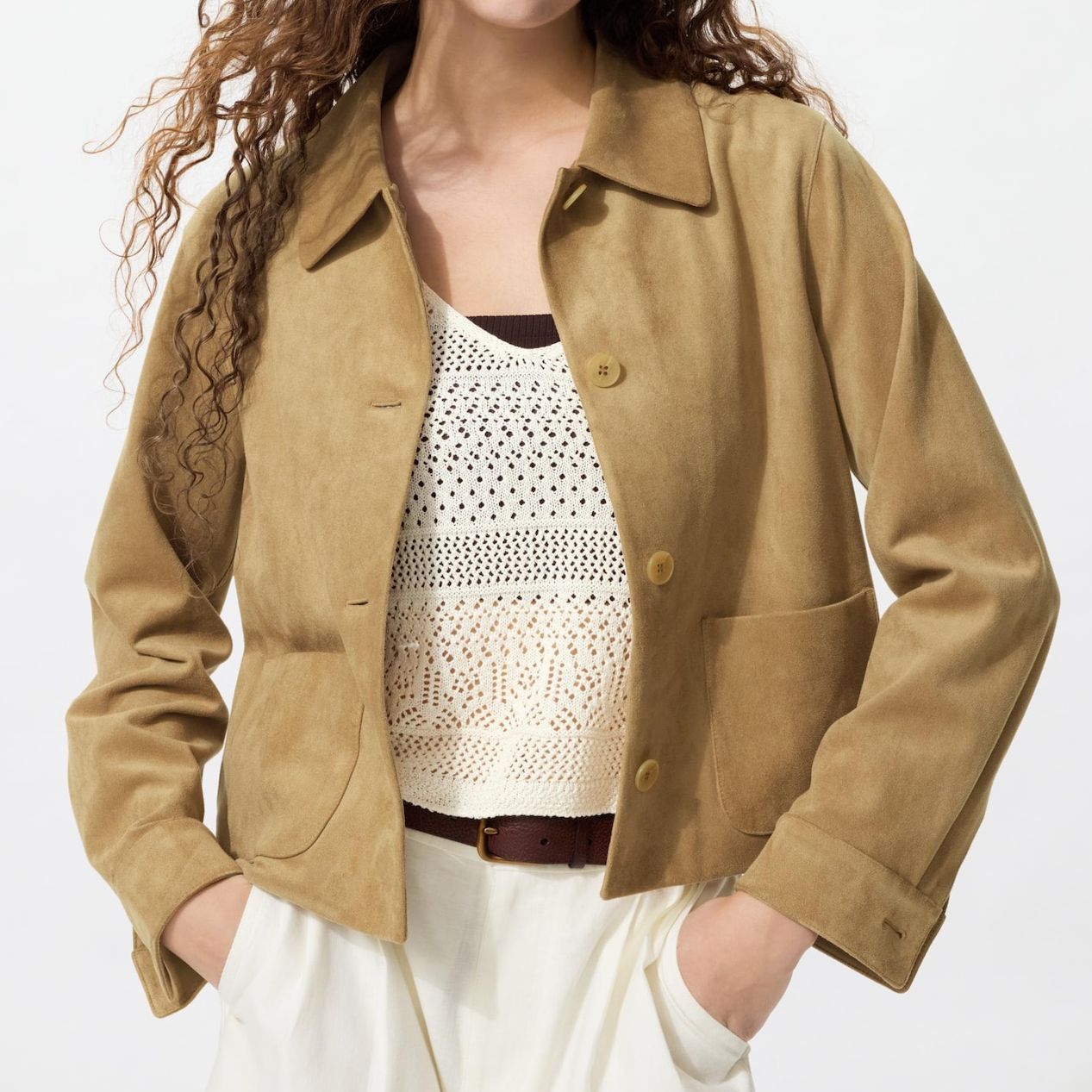Suede Effect Short Jacket