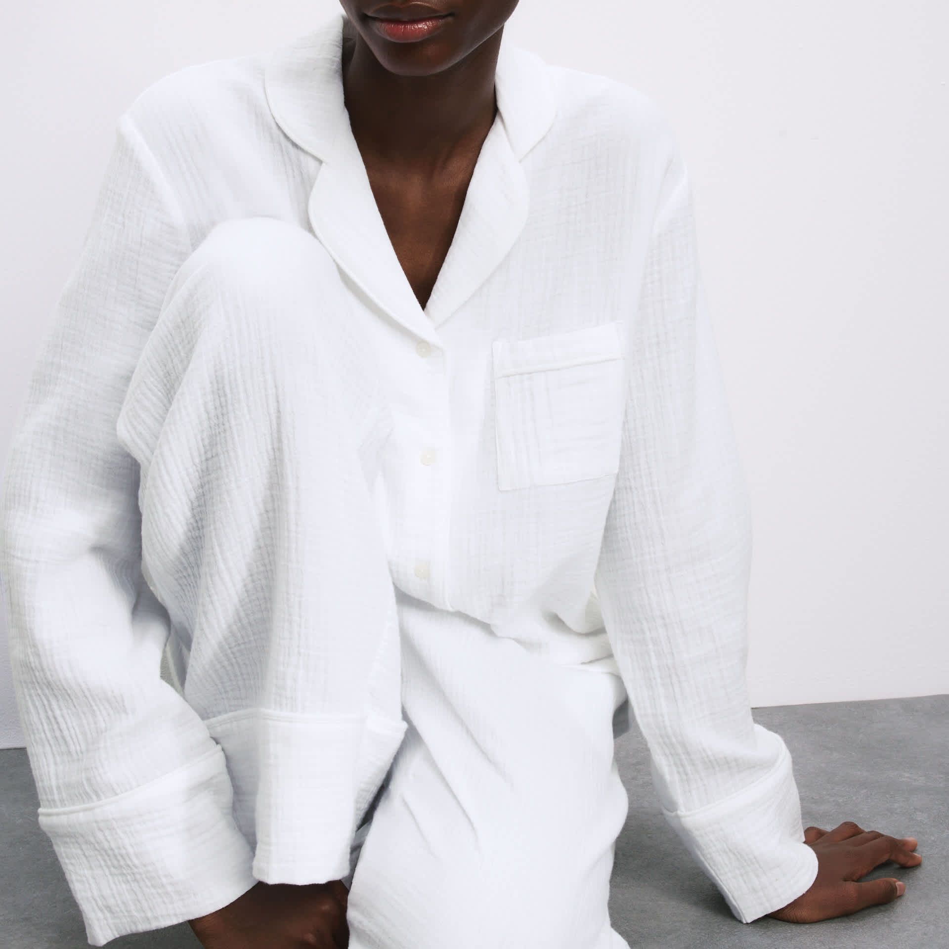 Pure Cotton Muslin Revere Pyjama Set