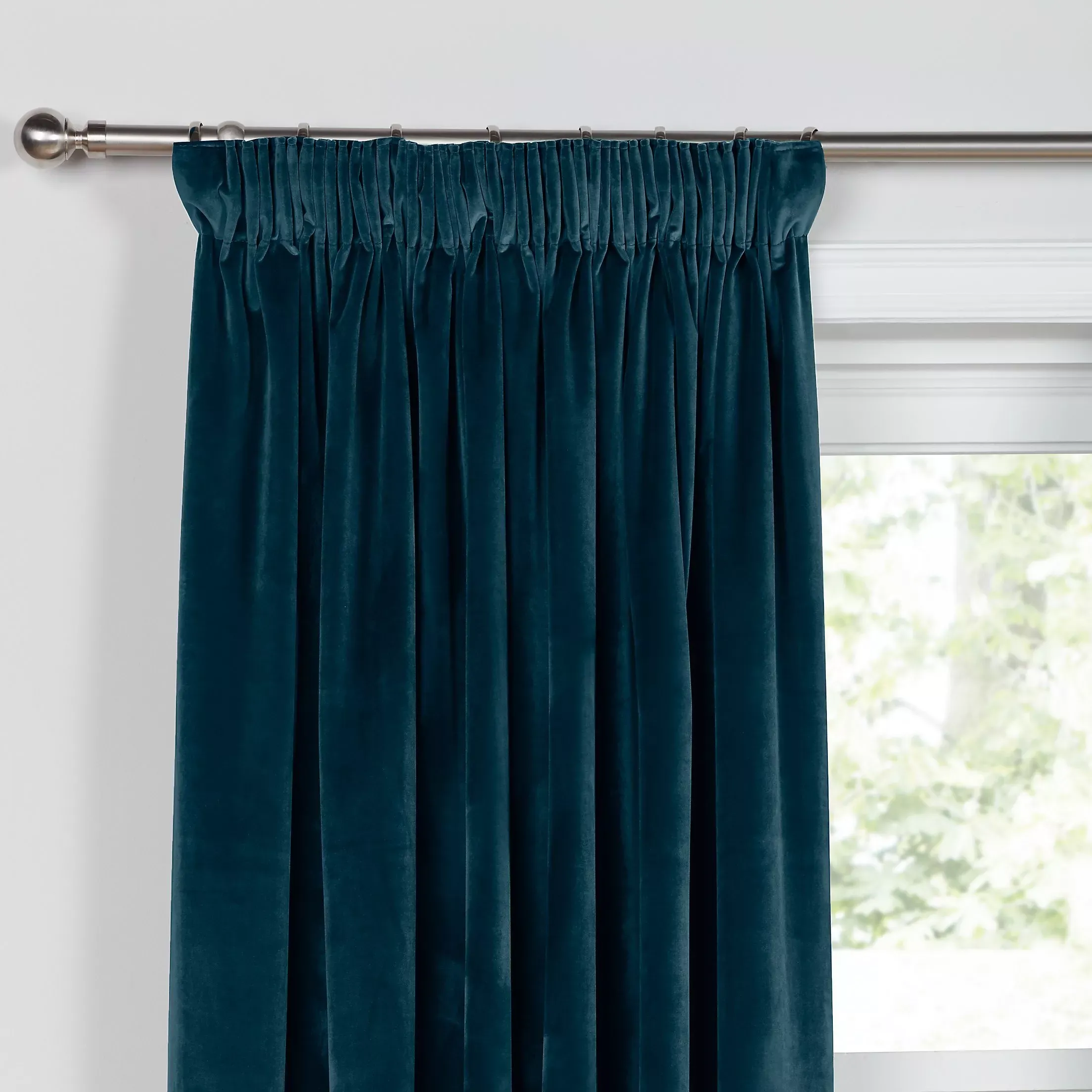 John Lewis Velvet Pair Lined Pencil Pleat Curtains