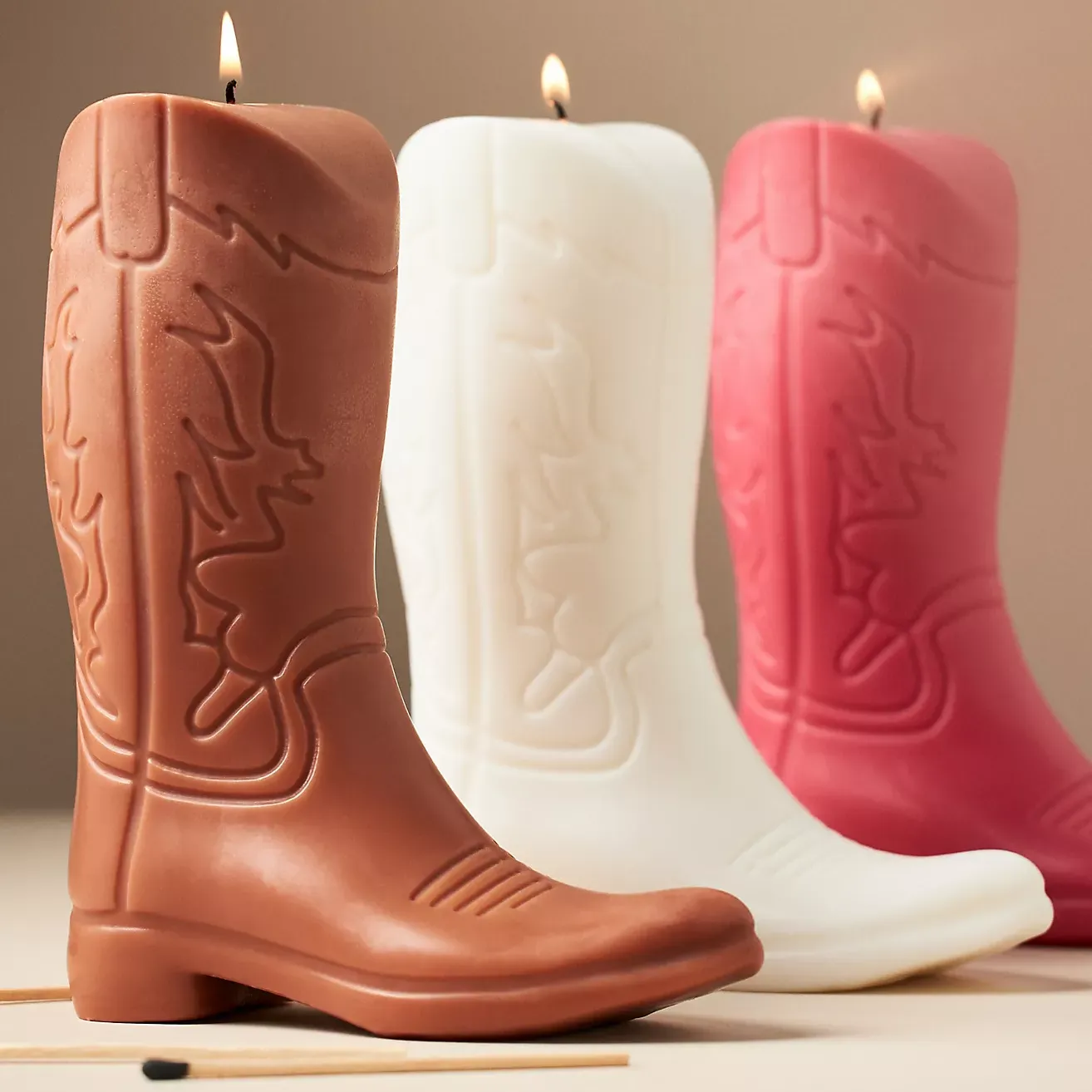 Davie Ocho Cowboy Boot Decorative Candle