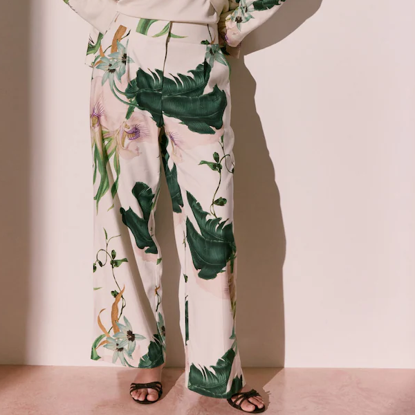 Next, Floral Print Kew Gardens Tailored Wide Leg Trousers