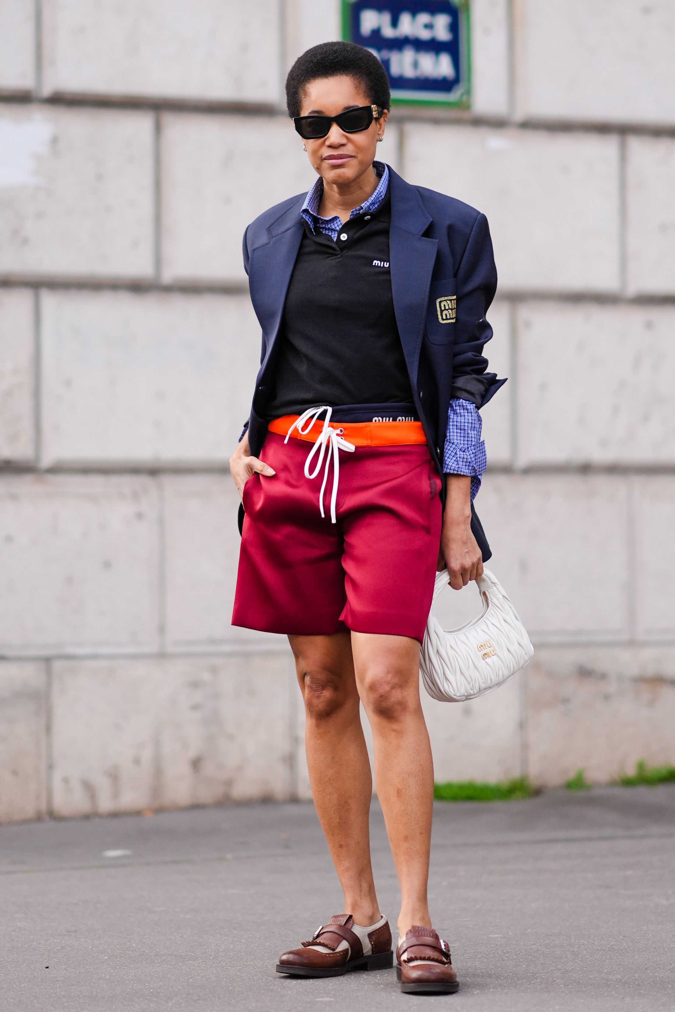 woman wearing board shorts