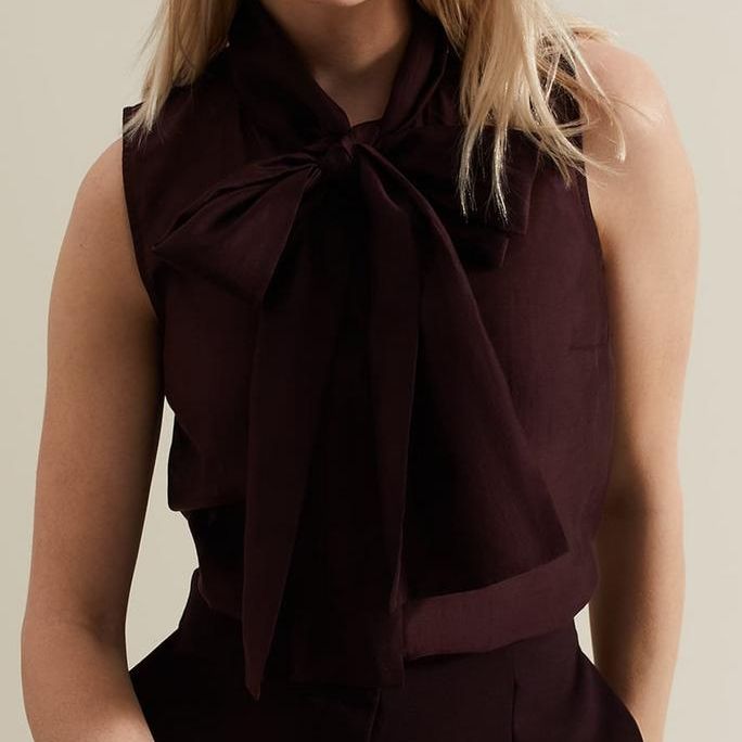 Phase Eight Saylor Sleeveless Tie Blouse