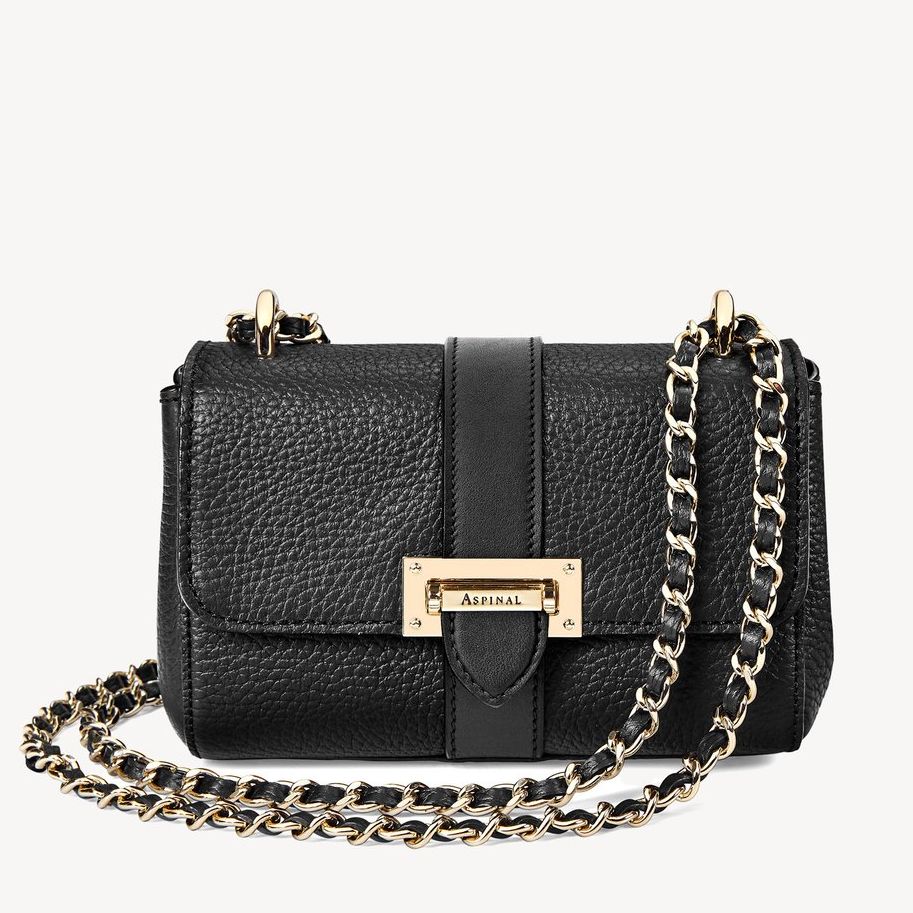 Aspinal Micro Lottie Black Pebble Bag
