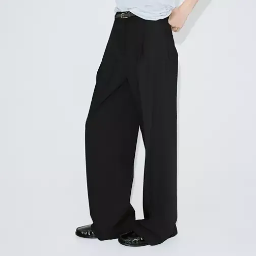 Mango Straight-Fit Black Trousers
