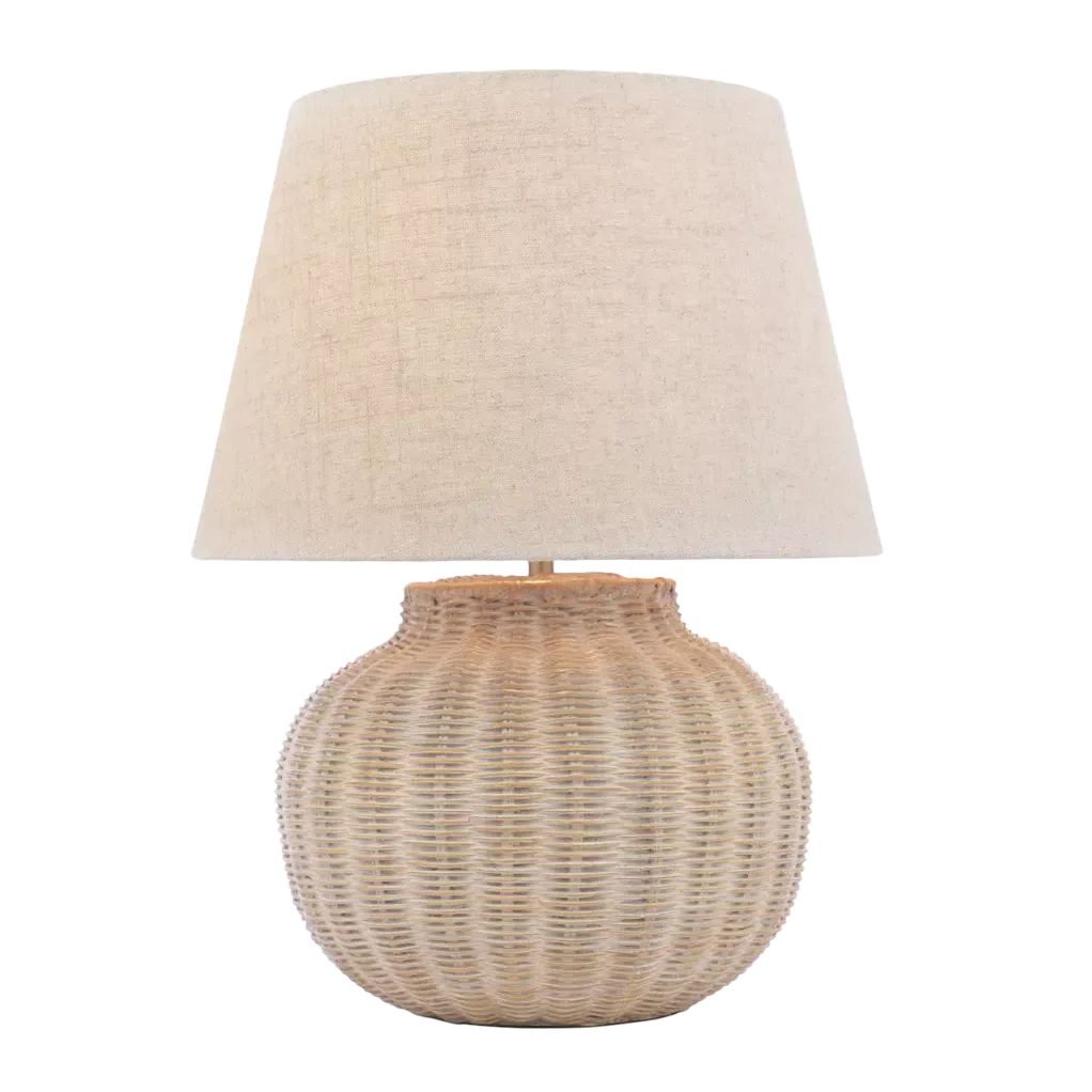 Laura Ashley Fernhill Large Rattan Table Lamp, Natural