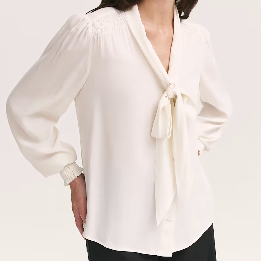 M&amp;amp;S tie neck blouse