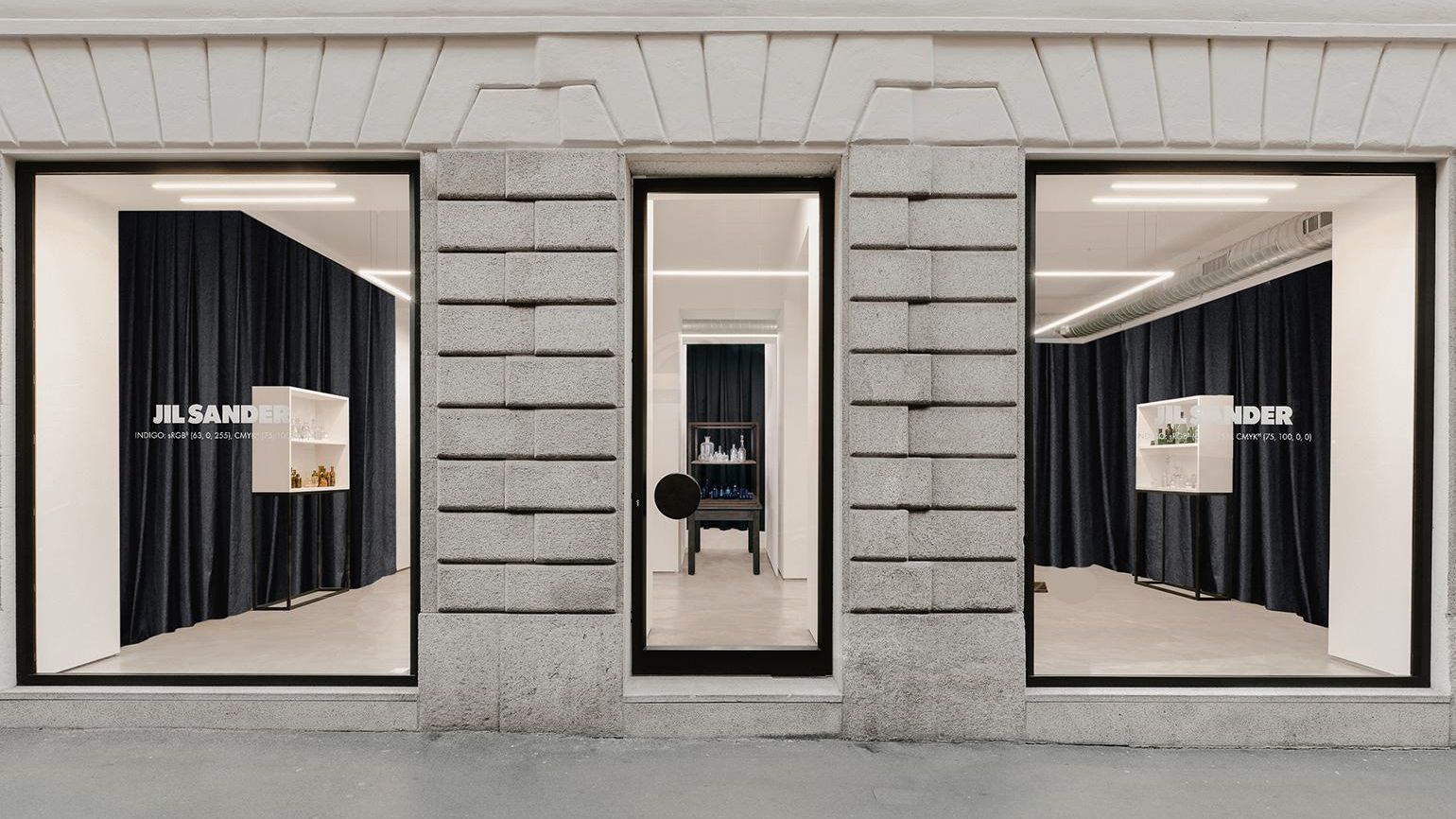 Jil Sander denim installation at Via Sant'Andrea Milan | Wallpaper*