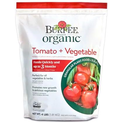Burpee Organic Tomato &amp;amp; Vegetable Granular Plant Food, 4 Lb