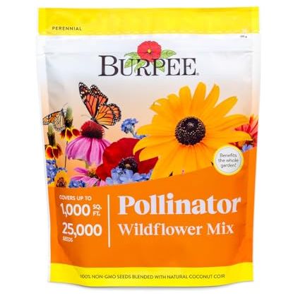 Burpee Wildflower 25,000 Bulk, 1 Bag, 18 Varieties of Non-Gmo Flower Seeds Pollinator Garden, Pollinator Mix