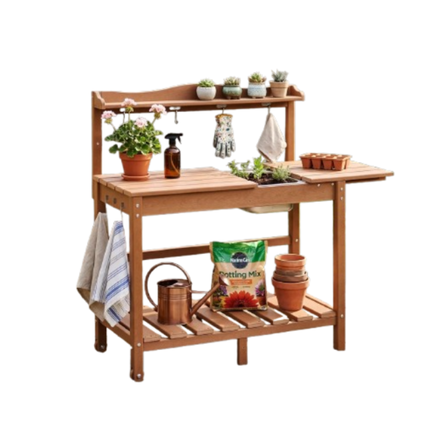 Potting Bench with Extension Tabletop