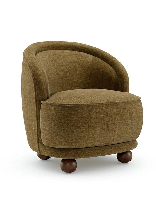 Amina Chenille Ball Foot Tub Chair