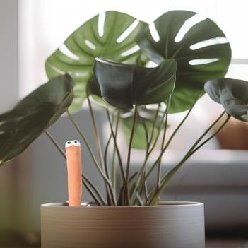 Relaxweex 6 Pcs Water Sensor Ceramic Worm the Potting Shed Worm Water Sensor Plant Decoration Moisture Monitor Gardening Houseplant Humidity Meter Fun Gardening Gift for Your Potted Plant (6 Inch)