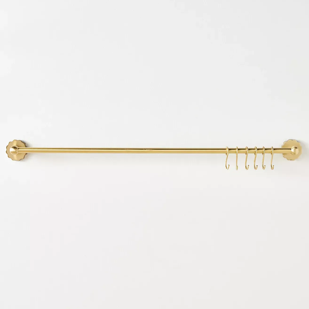 Wiggle Brass Pot Rack Utensil Rail