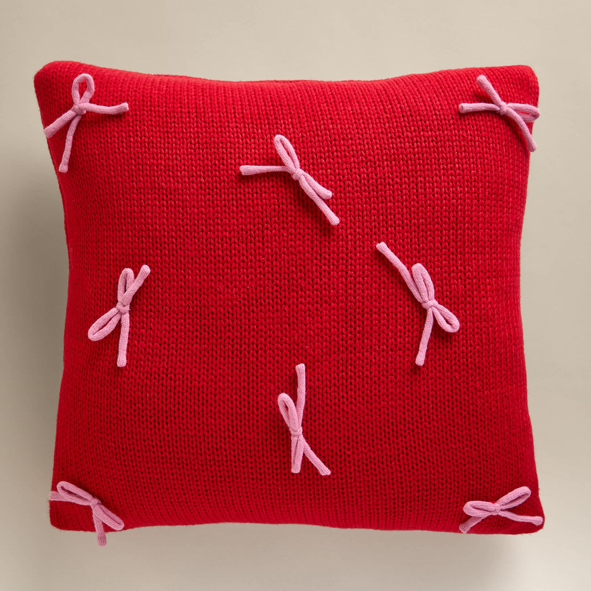 Knitted Bow Cushion
